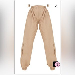 NWT Prettylittlething stone woven cut outtie detail pocket jogger US6